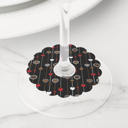 ハートパターン28 ワイングラスタグ (クローズアップ)