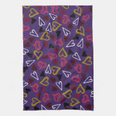 ハートパターン32 キッチンタオル (縦)