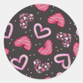 ハートパターン34 ラウンドシール (正面)