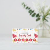 ハートパターン6アポイントメント パーソナライズされた ロイヤリティカード (スタンド正面)
