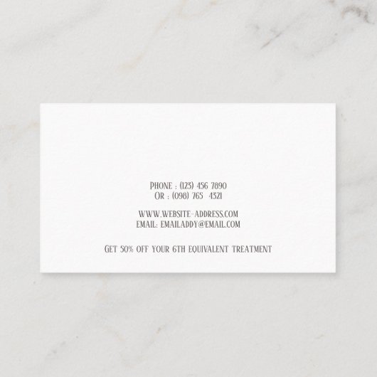 ハートパターン6アポイントメント パーソナライズされた ロイヤリティカード (裏面)