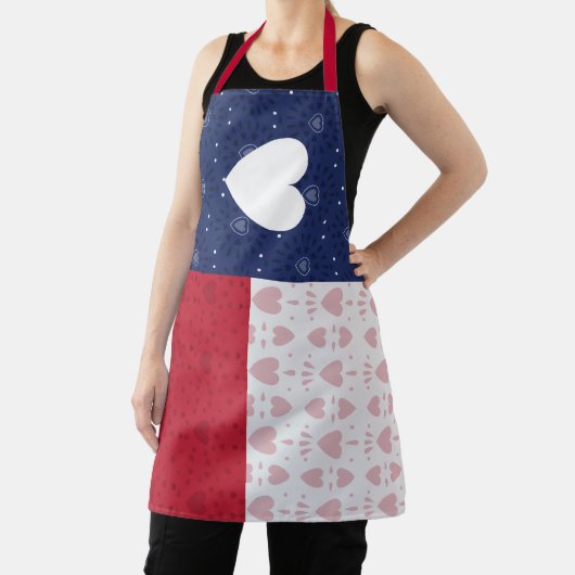 ハートパターン(の模様が)あるテキサス州州旗 エプロン (インサイチュ)