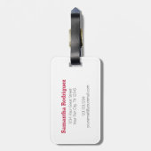 ハートパターン（の模様が）あるテキサス州州旗 ラゲッジタグ (裏面縦)