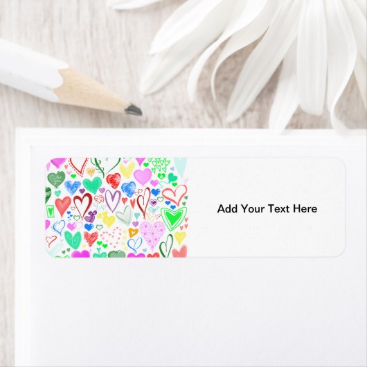 ハートパターン、カラフルハート、ハートパターン ラベル (インサイチュ)