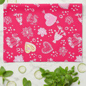 ハートパターン キッチンタオル (折り畳み)