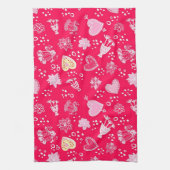 ハートパターン キッチンタオル (縦)