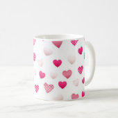 ハートパターン コーヒーマグカップ (正面右)