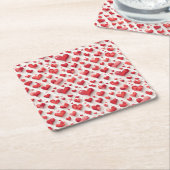 ハートパターン スクエアペーパーコースター (アングル)