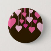 ハートパターン、ピンクハート、ハートパターン 缶バッジ (正面)