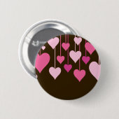 ハートパターン、ピンクハート、ハートパターン 缶バッジ (正面&裏面)
