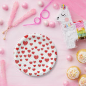 ハートパターン ペーパープレート (パーティー)