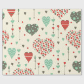 ハートパターン ラッピングペーパー (フラット)