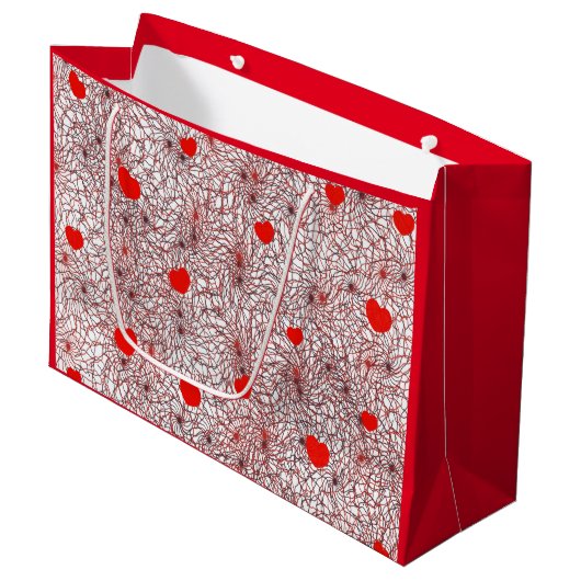ハートパターン ラージペーパーバッグ (正面アングル)