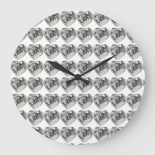 ハートパターン ラージ壁時計 (正面)