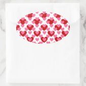 ハートパターン 楕円形シール (バッグ)