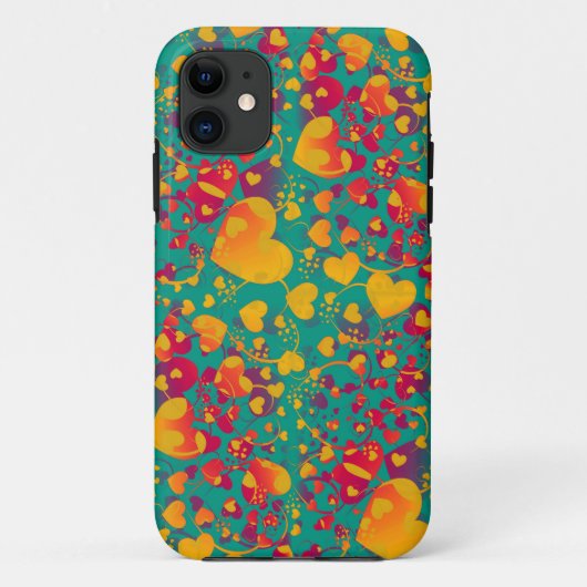 ハートパターン – 海グリーンラブ Case-Mate iPhoneケース (裏面)