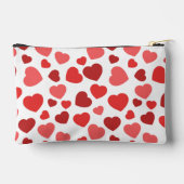 ハートパターン、赤いハート、ハートパターン アクセサリーポーチ (裏面)