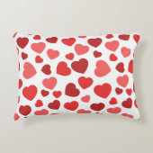 ハートパターン、赤いハート、ハートパターン アクセントクッション (正面)