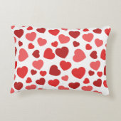 ハートパターン、赤いハート、ハートパターン アクセントクッション (裏面)