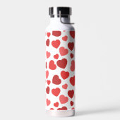 ハートパターン、赤いハート、ハートパターン ウォーターボトル (左面)