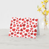 ハートパターン、赤いハート、ハートパターン カード (黄色い花)