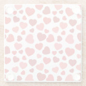 ハートパターン、赤いハート、ハートパターン ガラスコースター (裏面)