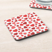ハートパターン、赤いハート、ハートパターン コースター (左側)