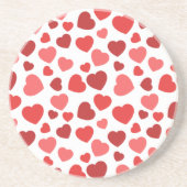 ハートパターン、赤いハート、ハートパターン コースター (正面)