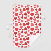 ハートパターン、赤いハート、ハートパターン ゴルフタオル (インサイチュ)