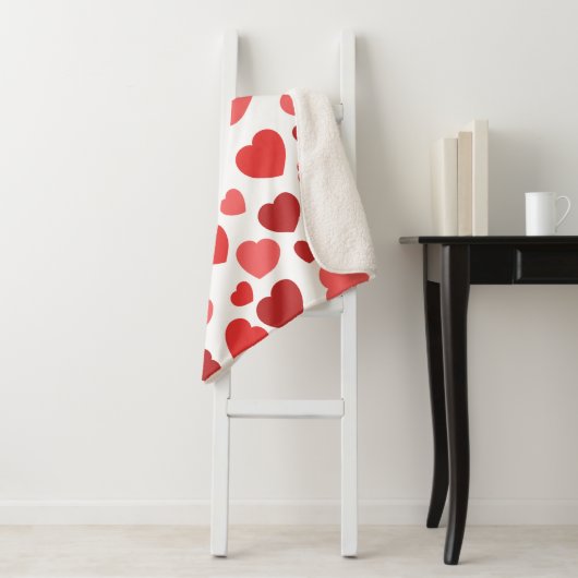 ハートパターン、赤いハート、ハートパターン シェルパブランケット (インサイチュ)