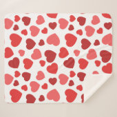 ハートパターン、赤いハート、ハートパターン シェルパブランケット (正面(横))