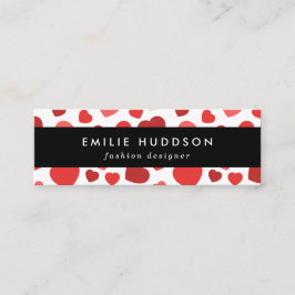 ハートパターン、赤いハート、ハートパターン スキニー名刺