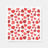 ハートパターン、赤いハート、ハートパターン スタンダードカクテルナプキン (正面)