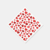 ハートパターン、赤いハート、ハートパターン スタンダードカクテルナプキン (角)