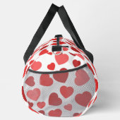 ハートパターン、赤いハート、ハートパターン ダッフルバッグ (右)
