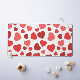 ハートパターン、赤いハート、ハートパターン デスクマット