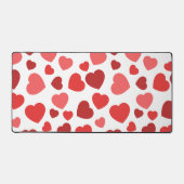 ハートパターン、赤いハート、ハートパターン デスクマット (正面)