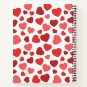 ハートパターン、赤いハート、ハートパターン ノートブック (裏面)