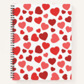 ハートパターン、赤いハート、ハートパターン ノートブック (正面)