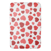 ハートパターン、赤いハート、ハートパターン バスマット (正面縦)