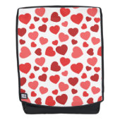 ハートパターン、赤いハート、ハートパターン バックパック (正面)