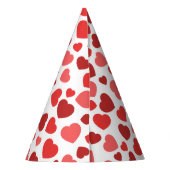 ハートパターン、赤いハート、ハートパターン パーティーハット (裏面)