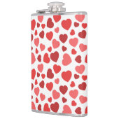 ハートパターン、赤いハート、ハートパターン フラスク (左)