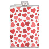 ハートパターン、赤いハート、ハートパターン フラスク (正面)