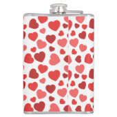 ハートパターン、赤いハート、ハートパターン フラスク (裏面)