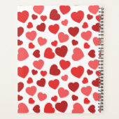 ハートパターン、赤いハート、ハートパターン プランナー手帳 (裏面)