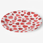 ハートパターン、赤いハート、ハートパターン ペーパープレート (アングル)