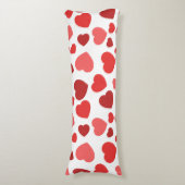 ハートパターン、赤いハート、ハートパターン ボディピロー (正面縦)