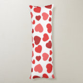 ハートパターン、赤いハート、ハートパターン ボディピロー (裏面 (縦))