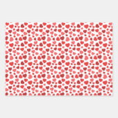 ハートパターン、赤いハート、ハートパターン ラッピングペーパーシート (正面3)